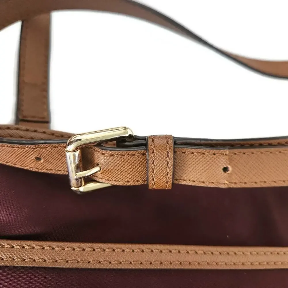 Michael Kors Women's Kempton Burgundy Nylon Messenger Crossbody Bag - Picture 4 of 6